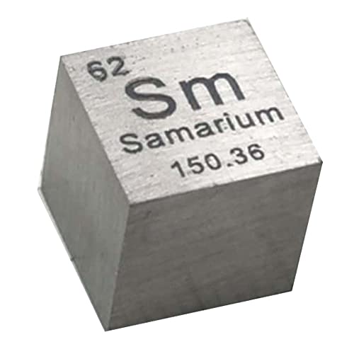 ZOENAE 10 mm Samarium Sm kubischer Periodensystem-Würfel 99% reines kubisches Samarium-Metall Geschenk Seltener Metall-Samarium-Elementblock von ZOENAE