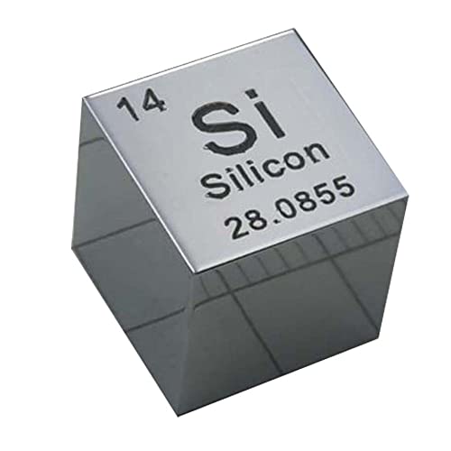 ZOENAE 10mm Silizium SI Kubisch Periodensystem Würfel Si6N Reines monokristallines Silizium Kubisches Metall Geschenk Seltenes Metall Siliziumelement Block for Sammeln Dekorieren von ZOENAE