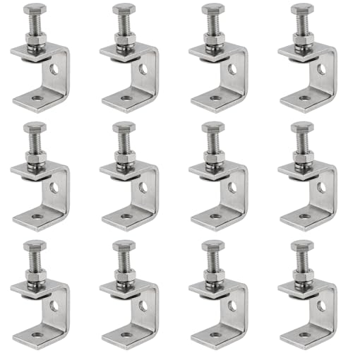 ZOENHOU 12 Stück C Klemme 30mm, 304 Edelstahl Mini Schraubklemme, Schraubzwinge Tischklemme, 16-25mm Heavy Duty Klemmwerkzeuge Trägerklemme, C Zwingen Schraub für Spanner Holzarbeiten Werkzeug von ZOENHOU