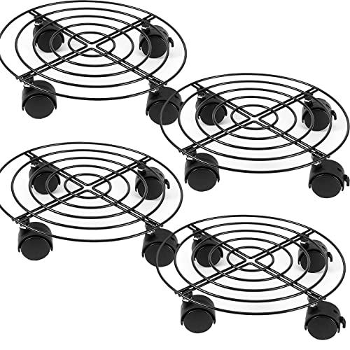 ZOENHOU 4 Stück 27,9 CM Rund Pflanzenroller, Rollbrett Rund Blumentopf Untersetzer mit Rollen für Innen, Außen, Zuhause ZOENHOU 4 Stück 27,9 CM Rund Pflanzenroller, Rollbrett Rund Blumentopf Untersetzer mit Rollen für Innen, Außen, Zuhause von ZOENHOU