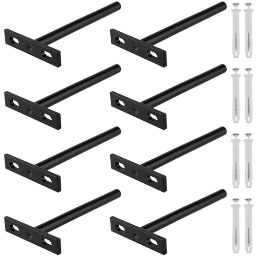 ZOENHOU 8 Stück Schwebende Regalhalterung Unsichtbar Regalträger, 125 x 70mm,Verdeckt, Schwerlast Tablarträger aus Massiveisen mit 16 Schrauben und Expansionsrohre für Regale, Wandkonsole von ZOENHOU