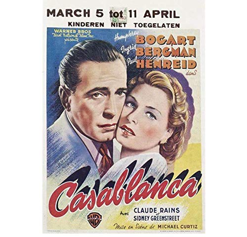 ZOEOPR Poster Casablanca Plakat Classic Movie Series Plakat Wandkunst Wandkunst Leinwand Malerei Plakat Home Decoration 50 * 70Cm No Frame von ZOEOPR