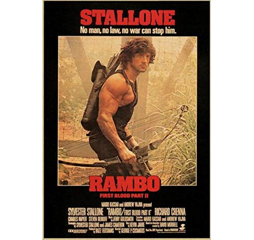 ZOEOPR Poster Rambo Classic Movie Series Poster Wandkunst Leinwand Malerei Dekor Kunst Home Decoration Poster und Drucke 50 * 70Cm No Frame von ZOEOPR