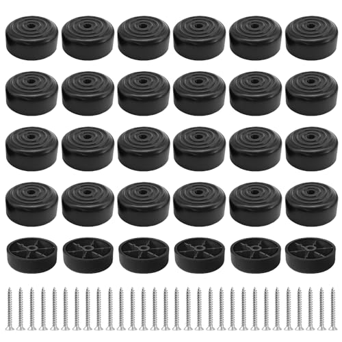 ZOESURE 30 Stück Möbelfüße, Schwarze Möbelbeine rund 30*Φ34×H13mm, Schrankfüsse Kunststoff, Möbelgleiter für Schränke, Sofas, Stühle, Couchtische, TV-Schränke, Schubladen und Nachttische von ZOESURE
