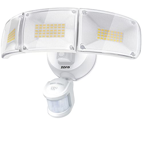 ZOFO 6000LM LED Strahler mit Bewegungsmelder Außen, Superhell LED Lampe mit Bewegungsmelder Außen Fluter Außen, 5000K LED Außenstrahler, IP65 Wasserdicht PIR LED-Sicherheitslicht für Garage Haus von ZOFO