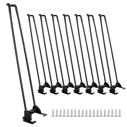 Zoforty 43 cm große, faltbare Tischbeine mit Haarnadel, robust, für Couchtisch, Laptop, Mini-Schreibtisch und Heimwerker-Projekte, schwarzes Metall, mit Schraube, 8 Stück von ZOFORTY