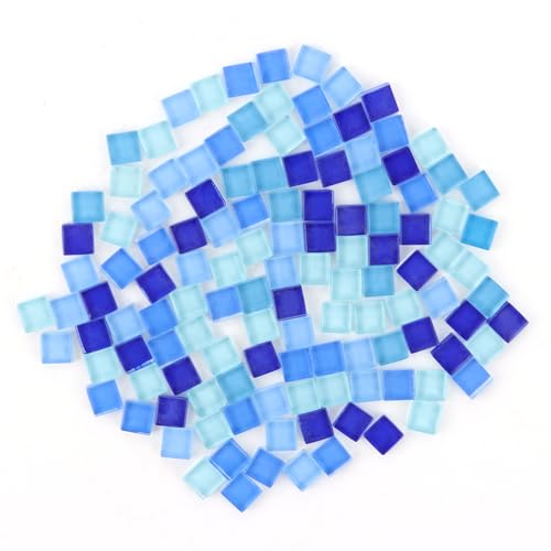 ZOFUN 1kg Kristall-Mosaik-Fliesen, 1 x 1cm Mosaiksteine zum basteln, kleine Mini-Mosaik-Fliesen zum Basteln, Mosaikfliesen für Badezimmer, Küche, Heimdekoration,DIY Kunstprojekte (Blaue Serie) von ZOFUN