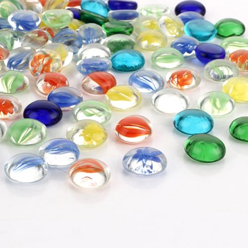 ZOFUN 2kg Glasnuggets Premium Muggelsteine BUNT, Kristall-Mosaik-Fliesen, kleine Mini-Mosaik-Fliesen zum Basteln für Badezimmer, Küche, Heimdekoration,DIY Kunstprojekte Aquarium, Blument von ZOFUN