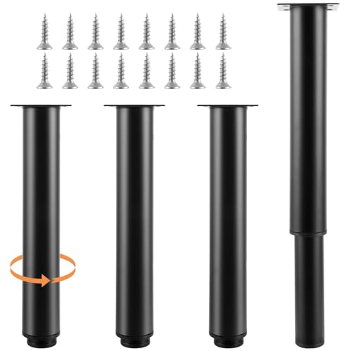 ZOFUN 4 Stück Möbelfüße Verstellbar Schwarz, 25-43cm Höhenverstellbar, Metall, Bettfüße für Sofa, Nachttisch, Schrank, Verschiedene Möbeltypen ZOFUN 4 Stück Möbelfüße Verstellbar Schwarz, 25-43cm Höhenverstellbar, Metall, Bettfüße für Sofa, Nachttisch, Schrank, Verschiedene Möbeltypen von ZOFUN