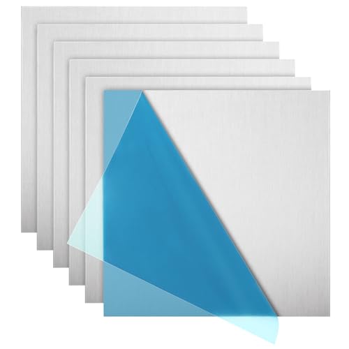 ZOFUN 6 Stück Aluminium Platte 2mm, 20x20CM Aluminium-Metall Flache Platte aus 6061-Aluminium, Aluminiumblech Alublech, Metallplatte mit Schutzfolie Stanzbleche Übungsplatte ZOFUN 6 Stück Aluminium Platte 2mm, 20x20CM Aluminium-Metall Flache Platte aus 6061-Aluminium, Aluminiumblech Alublech, Metallplatte mit Schutzfolie Stanzbleche Übungsplatte von ZOFUN