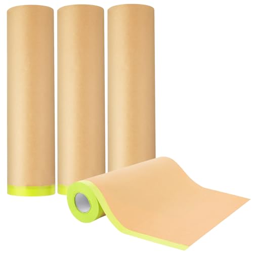 ZOFUN 6 Stück Maler Abdeckpapier 55 cm * 15 m, Abdeckpapier Mit Selbstklebestreifen, Selbstklebendem Abdeckband für Lackieren oder für Fenster abkleben malerkrepp von ZOFUN