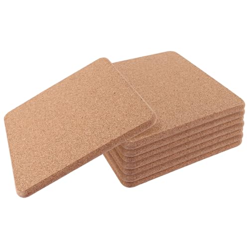 ZOFUN 8 Stück Topfuntersetzer aus Kork,19 x 19 cm Korkuntersetzer Eckig,10mm Quadrat Kork Untersetzer Topf, Korkplatten Board Holz Korkboard,Naturkork Untersetzer für DIY Handwerksbedarf von ZOFUN