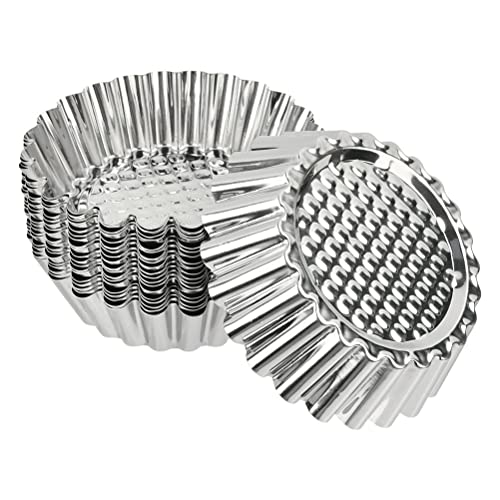 ZOGPLG 20PCS Tortenformen Ø 9,5 cm Mini Tarteform, Cake Moulds Antihaftbeschichtet Mini-Törtchenformen Backformen Törtchen Formen Set für Kuchen, mini Tarte und Quiche Desserts von ZOGPLG
