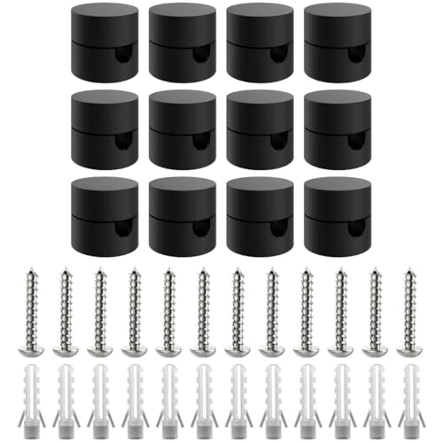 ZOHAR 12 Stück Zweiteilige Wand- und Deckenpins Schwarz für Textilkabel Deckenbefestigung Affenschaukel Aufputz-Kabelhalter für Lampe DIY mit Schrauben und Dübeln ZOHAR 12 Stück Zweiteilige Wand- und Deckenpins Schwarz für Textilkabel Deckenbefestigung Affenschaukel Aufputz-Kabelhalter für Lampe DIY mit Schrauben und Dübeln von ZOHAR