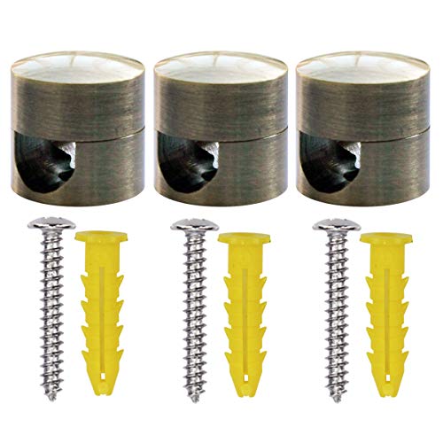 ZOHAR 3 Stück Aluminium Zweiteilige Wand- und Deckenpins für Textilkabel Deckenbefestigung Kabelbefestigung Affenschaukel Kabelhänger Retro Aufputz-Kabelhalter für Lampe DIY mit Schrauben & Dübeln von ZOHAR
