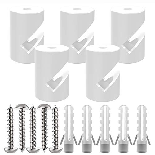 ZOHAR 5 Stück Wand- und Deckenpins Weiß für Textilkabel Deckenbefestigung Affenschaukel Aufputz-Kabelhalter für Lampe DIY mit Schrauben und Dübeln von ZOHAR