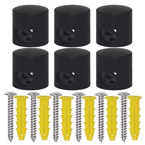 ZOHAR 6 Stück Schwarz Aluminium Zweiteilige Wand- und Deckenpins für Textilkabel Deckenbefestigung Kabelbefestigung Affenschaukel Kabelhänger Aufputz-Kabelhalter für Lampe DIY mit Schrauben & Dübeln ZOHAR 6 Stück Schwarz Aluminium Zweiteilige Wand- und Deckenpins für Textilkabel Deckenbefestigung Kabelbefestigung Affenschaukel Kabelhänger Aufputz-Kabelhalter für Lampe DIY mit Schrauben & Dübeln von ZOHAR