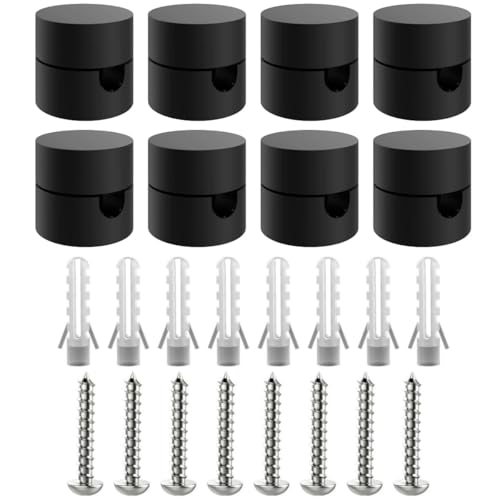 ZOHAR 8 Stück Zweiteilige Wand- und Deckenpins Schwarz für Textilkabel Deckenbefestigung Affenschaukel Aufputz-Kabelhalter für Lampe DIY mit Schrauben und Dübeln ZOHAR 8 Stück Zweiteilige Wand- und Deckenpins Schwarz für Textilkabel Deckenbefestigung Affenschaukel Aufputz-Kabelhalter für Lampe DIY mit Schrauben und Dübeln von ZOHAR