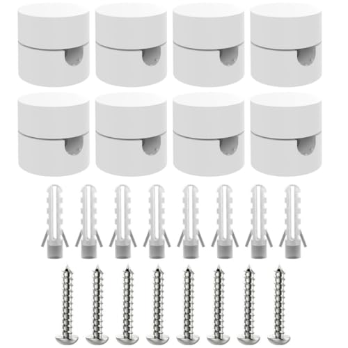 ZOHAR 8 Stück Zweiteilige Wand- und Deckenpins Weiß für Textilkabel Deckenbefestigung Affenschaukel Aufputz-Kabelhalter für Lampe DIY mit Schrauben und Dübeln von ZOHAR