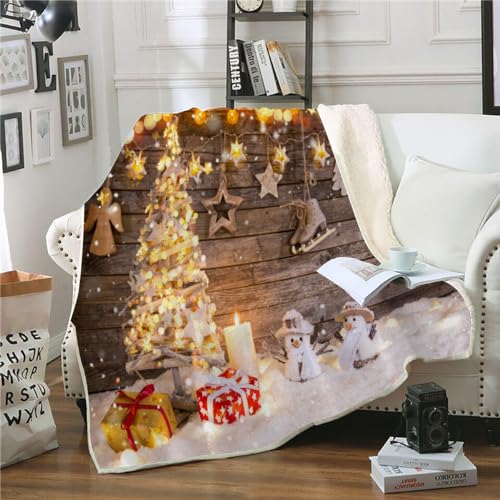 Kuscheldecken 135x150 Weihnachten Decken Couchdecke Weiche Warme, Kuscheldecke Flauschig Sofa überwurfdecke Weihnachtsbaum Erwachsene Kinderdecken Wolldecken für Couch Bett von ZOHIKO