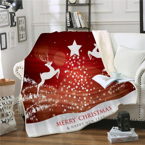 Kuscheldecken 135x150 Weihnachten Decken Couchdecke Weiche Warme, Kuscheldecke Flauschig Sofa überwurfdecke Weihnachtsdekoration Erwachsene Kinderdecken Wolldecken für Couch Bett von ZOHIKO