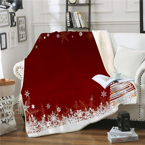 ZOHIKO Kuscheldecken 150x200 Weihnachten Sherpa Decke Zweiseitige Wohndecke Mikrofaser Sofadecke Rote Weihnachten Dekorativ Wohndecke Mikrofaser Flanell Fleecedecke，Bunte Geschenke von ZOHIKO