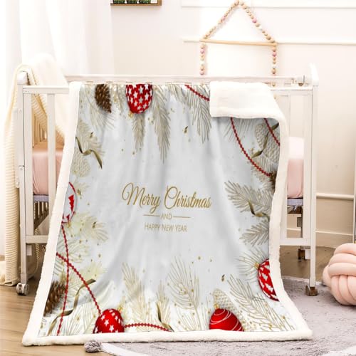 ZOHIKO Kuscheldecken 150x200 Weihnachten Sherpa Decke Zweiseitige Wohndecke Mikrofaser Sofadecke Weihnachtsdekoration Dekorativ Wohndecke Mikrofaser Flanell Fleecedecke，Bunte Geschenke von ZOHIKO