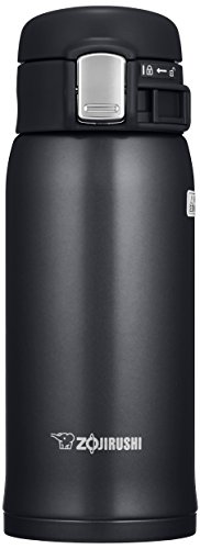 Zojirushi Thermosflasche für Getränke, Edelstahl, glänzend, Schwarz, 6,5 x 7 x 17,5 cm von ZOJIRUSHI
