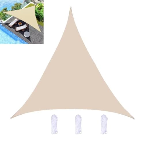 Sonnensegel Dreieck Wasserdicht 2x2x2m mit Befestigungs Kit PES Polyester, Sonnenschutz Wetterschutz Balkon Terrasse 90% UV-Schut Schattenspender Garten Balkon Terrass, Milchig von ZOKT
