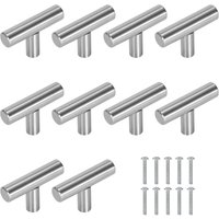 10 Stück Küchenschrankgriffe, 50 mm Edelstahl T-förmiger Möbelgriff, Schubladenstange, Schränke, Türen, Möbel, Badezimmer, Schlafzimmer und 10 Stück Küchenschrankgriffe, 50 mm Edelstahl T-förmiger Möbelgriff, Schubladenstange, Schränke, Türen, Möbel, Badezimmer, Schlafzimmer und von ZOLGINAH