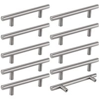 10 silberne Küchengriffe, gebürstete hohle Schrankgriffe, Türgriffe aus Edelstahl, mit Schrauben, Bohrabstand 128 mm, für Schrankschublade, von ZOLGINAH