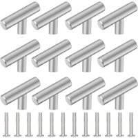 12 Stück Küchenschrankgriffe, 50 mm Edelstahl T-förmiger Möbelgriff, Schubladenstange, Schränke, Türen, Möbel, Badezimmer, Schlafzimmer und 12 Stück Küchenschrankgriffe, 50 mm Edelstahl T-förmiger Möbelgriff, Schubladenstange, Schränke, Türen, Möbel, Badezimmer, Schlafzimmer und von ZOLGINAH