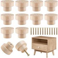 12 Stück Möbelgriffe aus Holz, 30 x 25 mm, runde Möbelknöpfe, Küchentürknöpfe, Schubladenknöpfe mit Schrauben für Schränke, Holzmöbelknöpfe für 12 Stück Möbelgriffe aus Holz, 30 x 25 mm, runde Möbelknöpfe, Küchentürknöpfe, Schubladenknöpfe mit Schrauben für Schränke, Holzmöbelknöpfe für von ZOLGINAH