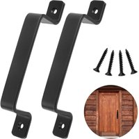 2 Stück schwarzer Schiebetürgriff, Schiebetürgriff, Scheunentorgriff mit Schrauben, für Außenbereich, Garage, Schrank und Innenbereich von ZOLGINAH