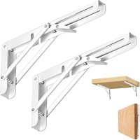 2-teiliges Klapphalterungsset, 200 mm Klapphalterung, Klappregalhalterung aus Edelstahl, weiße Regalhalterung für Werkbänke zur platzsparenden 2-teiliges Klapphalterungsset, 200 mm Klapphalterung, Klappregalhalterung aus Edelstahl, weiße Regalhalterung für Werkbänke zur platzsparenden von ZOLGINAH