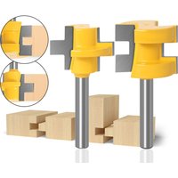 2-teiliges Nutfräser-Set, T-förmiger Vierkantfräser, für Holz- und Bodenzapffräser (6-mm-Schaft) von ZOLGINAH