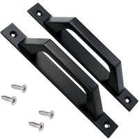 20 cm Scheunentorgriff, Schrankgriff aus Aluminiumlegierung, 2er-Pack, geeignet für Tore, Garagen, Schränke (D Schwarz) von ZOLGINAH