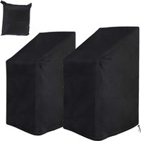 2er-Pack Gartenstuhl-Abdeckungen, wasserdicht, kältebeständig, UV-beständig, 210D Oxford-Gewebe, für Gartenstühle, Stapelstühle, Terrassenstühle von ZOLGINAH