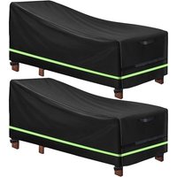 2er-Pack Terrassen-Liegestuhlabdeckungen mit Reflektorstreifen, strapazierfähiges 420D Oxford-Gewebe, wasser- und winddichte 2er-Pack Terrassen-Liegestuhlabdeckungen mit Reflektorstreifen, strapazierfähiges 420D Oxford-Gewebe, wasser- und winddichte von ZOLGINAH