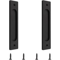 2er-Pack rechteckige versenkte Schiebetürgriffe aus Aluminiumlegierung mit Befestigungsschrauben für Schiebetüren, Mattschwarz 2er-Pack rechteckige versenkte Schiebetürgriffe aus Aluminiumlegierung mit Befestigungsschrauben für Schiebetüren, Mattschwarz von ZOLGINAH