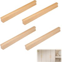 4 Stück Holzmöbelgriffe, Holzschrankgriffe, Lochabstand 160 mm, Küchenholzschubladengriffe, Massivholzmöbelgriff, für Türen, Schubladen, Schränke 4 Stück Holzmöbelgriffe, Holzschrankgriffe, Lochabstand 160 mm, Küchenholzschubladengriffe, Massivholzmöbelgriff, für Türen, Schubladen, Schränke von ZOLGINAH