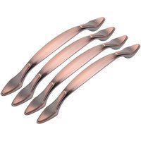 4 Stück Vintage-Möbeltürgriffe, Vintage-Schrankgriffe, bogenförmiger Möbelgriff (Lochmittenabstand 96 mm, Rotbronze) von ZOLGINAH