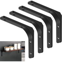 4 Stück schwarze Regalhalterungen, Wandregalträger, für Wohnzimmer, Schlafzimmer, Küche, Wandregalträger aus Metall (150 x 200 mm) von ZOLGINAH