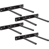 4-teiliges Set T-förmiger Wandregalhalterungen, unsichtbare Regalträger, unsichtbare Regalbefestigungen, geeignet für die Wandmontage in Küche oder 4-teiliges Set T-förmiger Wandregalhalterungen, unsichtbare Regalträger, unsichtbare Regalbefestigungen, geeignet für die Wandmontage in Küche oder von ZOLGINAH