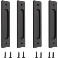 4er-Pack rechteckige versenkte Schiebetürgriffe aus Aluminiumlegierung mit Befestigungsschrauben für Schiebetüren, Mattschwarz 4er-Pack rechteckige versenkte Schiebetürgriffe aus Aluminiumlegierung mit Befestigungsschrauben für Schiebetüren, Mattschwarz von ZOLGINAH