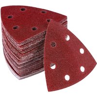 50 Stück Dreieck-Schleifpapier, 6-Loch-Dreieck-Selbstklebendes beflocktes Schleifpapier, Geeignet für Schleif- und Poliermaschinen (90 x 90 x 90 mm) von ZOLGINAH