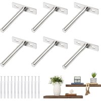 6 Stück 4-Zoll-Wandregalhalterungen, unsichtbare Regalträger, Wandregalhalterung für unsichtbare Regalmontage, silberfarben 6 Stück 4-Zoll-Wandregalhalterungen, unsichtbare Regalträger, Wandregalhalterung für unsichtbare Regalmontage, silberfarben von ZOLGINAH