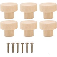 6 Stück Möbelgriff aus Holz, 30 x 25 mm, runde Möbelknöpfe, Küchentürknöpfe, Schubladenknöpfe mit Schrauben für Schränke, Holzmöbelknöpfe für Schränke 6 Stück Möbelgriff aus Holz, 30 x 25 mm, runde Möbelknöpfe, Küchentürknöpfe, Schubladenknöpfe mit Schrauben für Schränke, Holzmöbelknöpfe für Schränke von ZOLGINAH