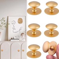 6 Stück runde, goldene, selbstklebende Schrankknöpfe, Schubladengriffe ohne Bohren, selbstklebende Schubladenknöpfe aus Edelstahl, selbstklebende 6 Stück runde, goldene, selbstklebende Schrankknöpfe, Schubladengriffe ohne Bohren, selbstklebende Schubladenknöpfe aus Edelstahl, selbstklebende von ZOLGINAH