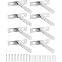 8 Stück 5-Zoll-Wandregalhalterungen, unsichtbare Regalträger, Wandregalhalterung für unsichtbare Regalmontage, silberfarben 8 Stück 5-Zoll-Wandregalhalterungen, unsichtbare Regalträger, Wandregalhalterung für unsichtbare Regalmontage, silberfarben von ZOLGINAH